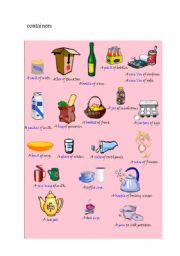 English Worksheet: Containers