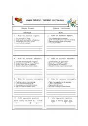 English Worksheet: Present Simple or Present Continuous?...