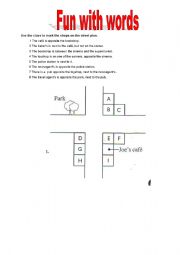 English Worksheet: a game with directions