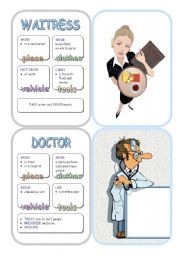 English Worksheet: Job Cards - Set 4