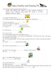 English Worksheet: health talk and keeping fit