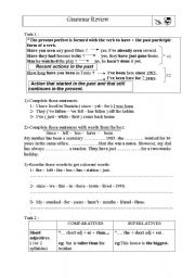 English Worksheet: Grammar Review