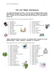 English Worksheet: Do and Make Expressions