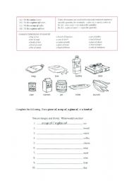 English Worksheet: quantity