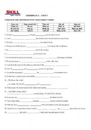 English Worksheet: Phrasal verbs