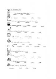 English Worksheet: parts of the body test