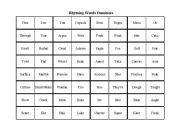 English Worksheet: Rhyming words Dominoes
