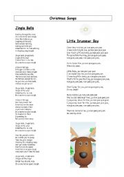 English Worksheet: Christmas Songs