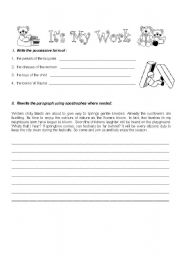 English Worksheet: Apostrophe and Contractions
