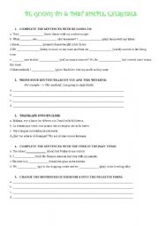 English Worksheet: PAST AND FUTURE (BE GOING TO)