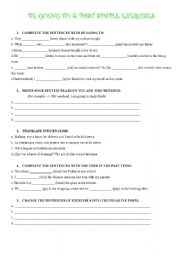 English worksheet: PAST AND FUTURE (BE GOING TO)