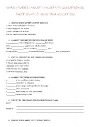 English Worksheet: THE PAST SIMPLE AND QUESTIONS