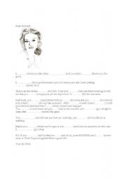 English worksheet: Ex wife from hell - put the verb into the correct form 
