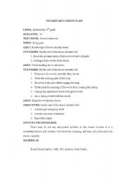 English Worksheet: body parts lesson plan