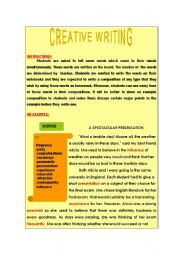 English Worksheet: CREATIVE WRITING