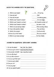 English worksheet: questions can-do-have got