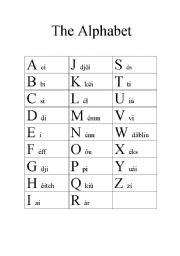 English Worksheet: Alphabet