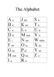 English worksheet: Alphabet