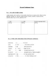 English worksheet: Present Continuous