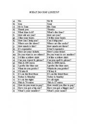 English worksheet: Tick the one you listen