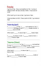 Present - past - future - daily routine