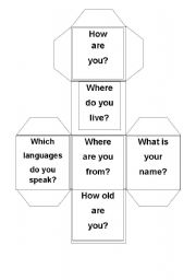 English Worksheet: dice with basic questions