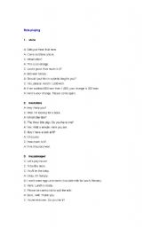 English worksheet: role play - plan