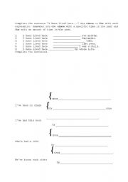 English worksheet: Review of For or Since