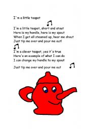 English Worksheet: Im a littel teapot