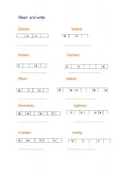 English worksheet: numbers