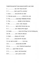 English Worksheet: present perfect or past simple