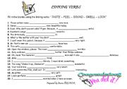 English Worksheet: LINKING VERBS-2