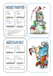 English Worksheet: Job Cards - Set 7