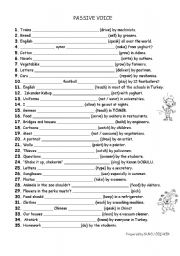 English Worksheet: PASSIVE VOICE