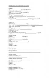 English worksheet: TRISHA YEARWOOD-HOW DO I LIVE: