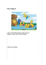 English worksheet: The family simpson