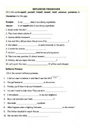 English Worksheet: REFLEXIVE PRONOUNS