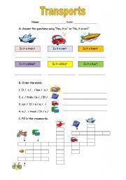 English Worksheet: Transports