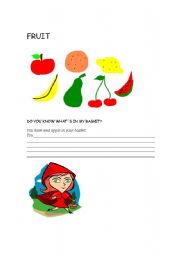 English worksheet: Fruit: What s in my basket?