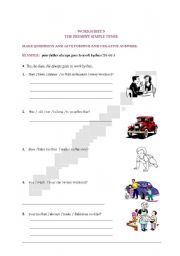 English Worksheet: present simple tense with pictures 2