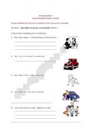 English worksheet: present simple tense with pictures 2