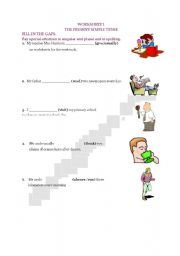 English worksheet: present tense with pictures 1