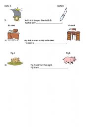 English worksheet: Comparisons 4