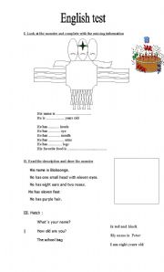 English Worksheet: parts of the body