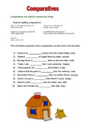 English Worksheet: comparatives