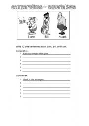 English Worksheet: comparatives-superlatives