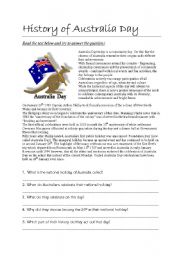 English Worksheet: Australia day