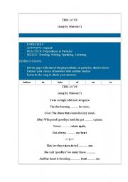 English Worksheet: song