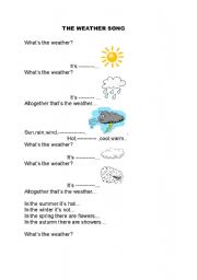 English Worksheet: weather song