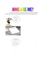 English worksheet: WHO ARE WE?